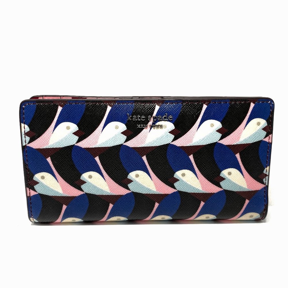 KATE SPADE CAMERON GEO BIRD LARGE SLIM BIFOLD